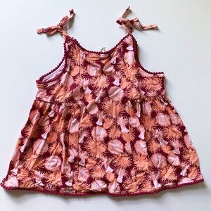 Kate Quinn Organics Sangria Sea Anemones Girl Ballerina Top 5T